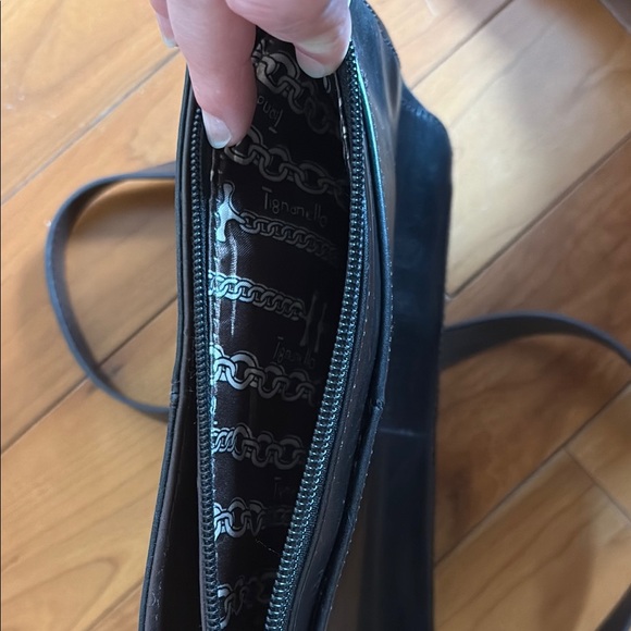 Tignanello Black and Brown Leather Shoulder Bag with Adjustable Strap - Picture 8 of 8